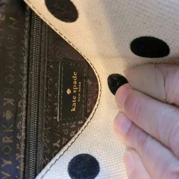 Kate Spade "Host Pick" Black and White Polka Dot Handbag - Picture 8 of 8